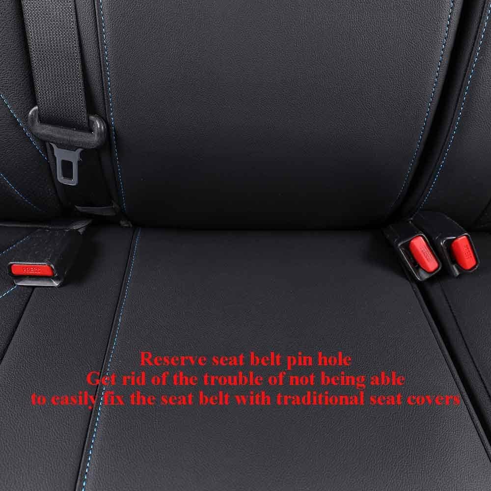 Cubiertas de asiento para automóvil EKR -Negro con Ribete Az - Imagen 6