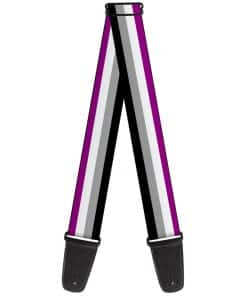 Correa de Guitarra Bandera Asexual Negra Gris Blanca