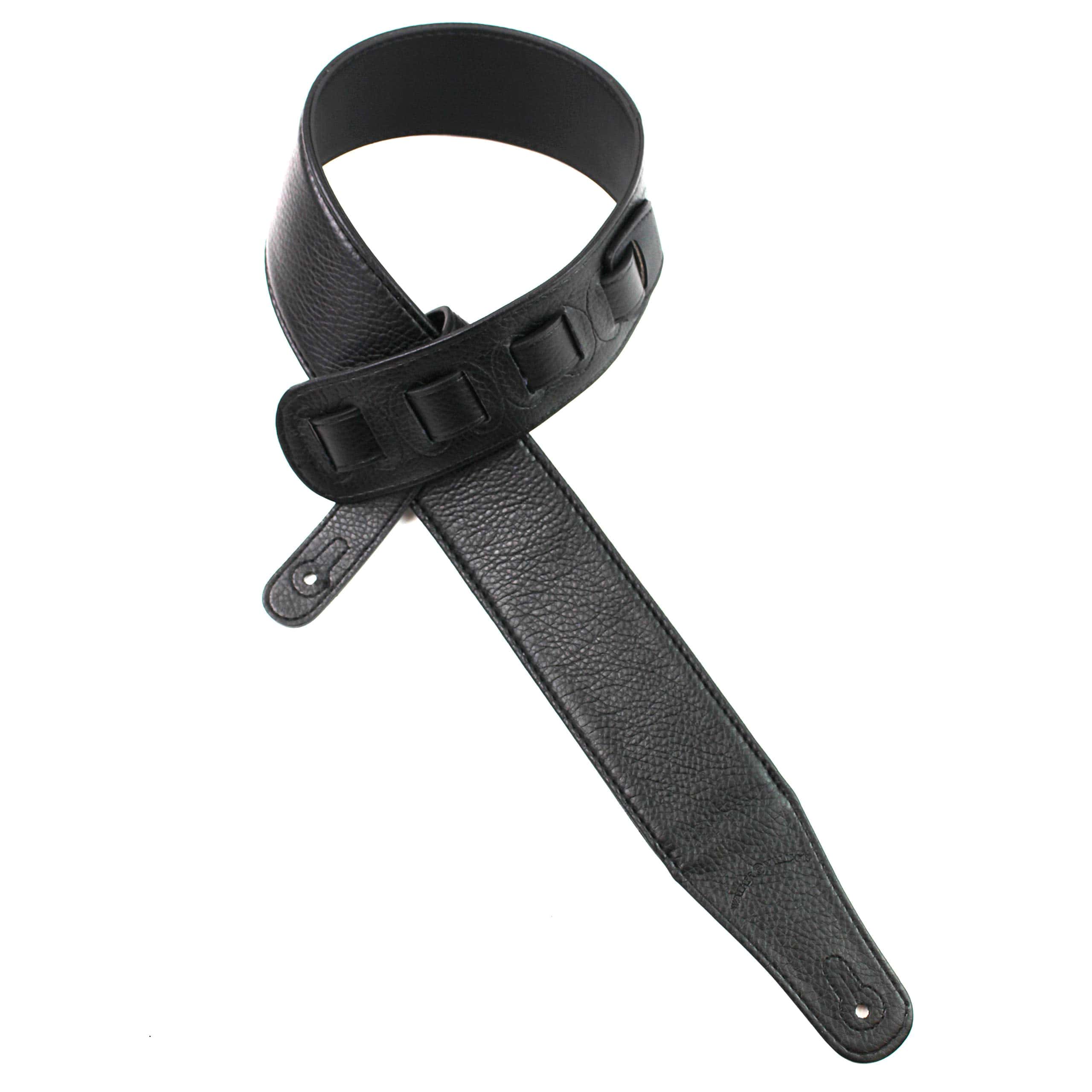 Correa de guitarra de cuero negro tallado a mano Walker & - Imagen 7