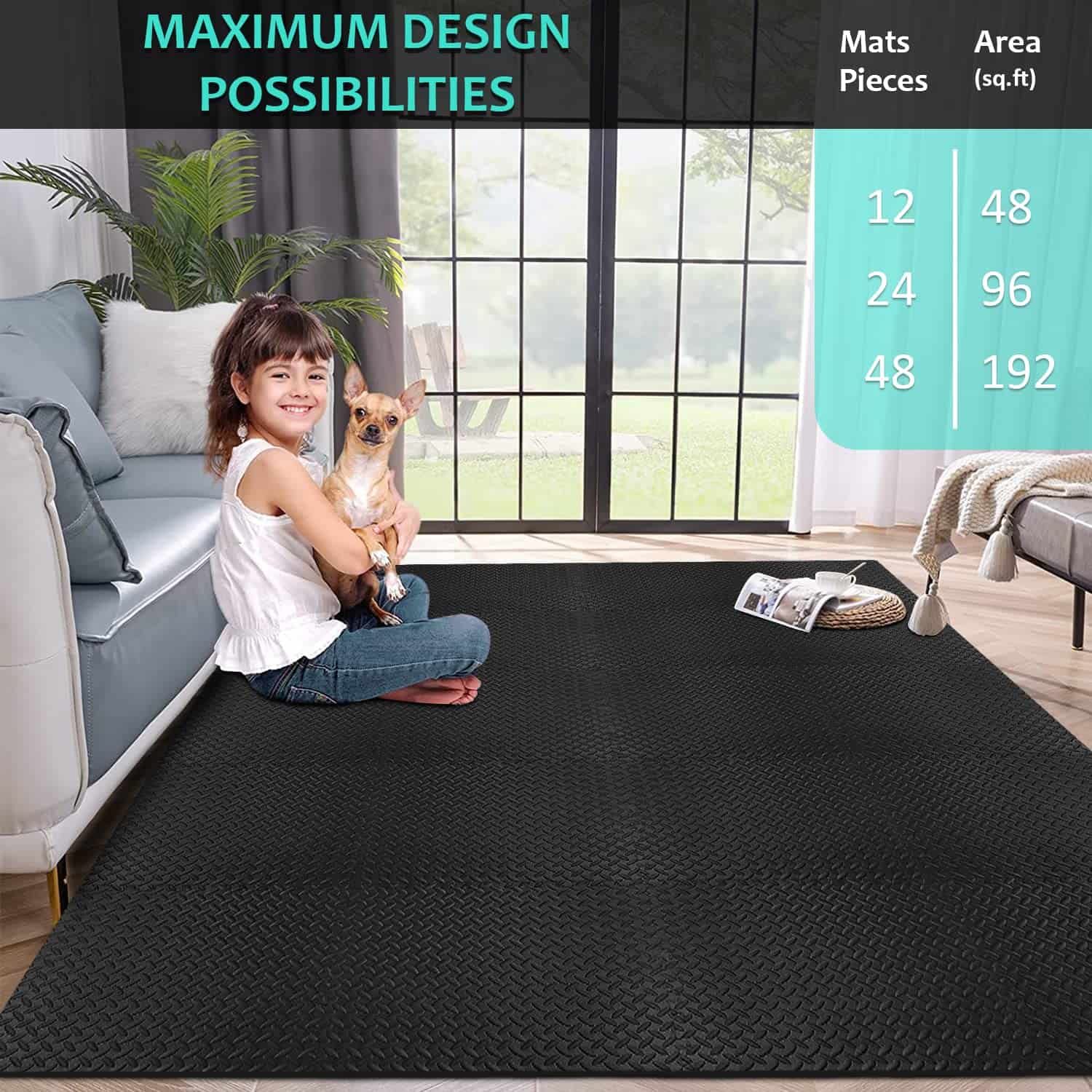 Tapete de Ejercicio Puzzle de 12 Piezas, 24'' x 24'' Piso - Imagen 7