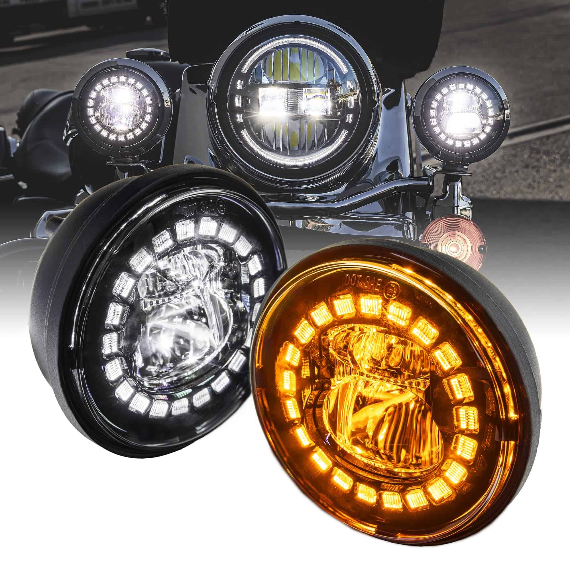 TRUE MODS 2pc Negro 4.5" Luces de Niebla de Paso LED para