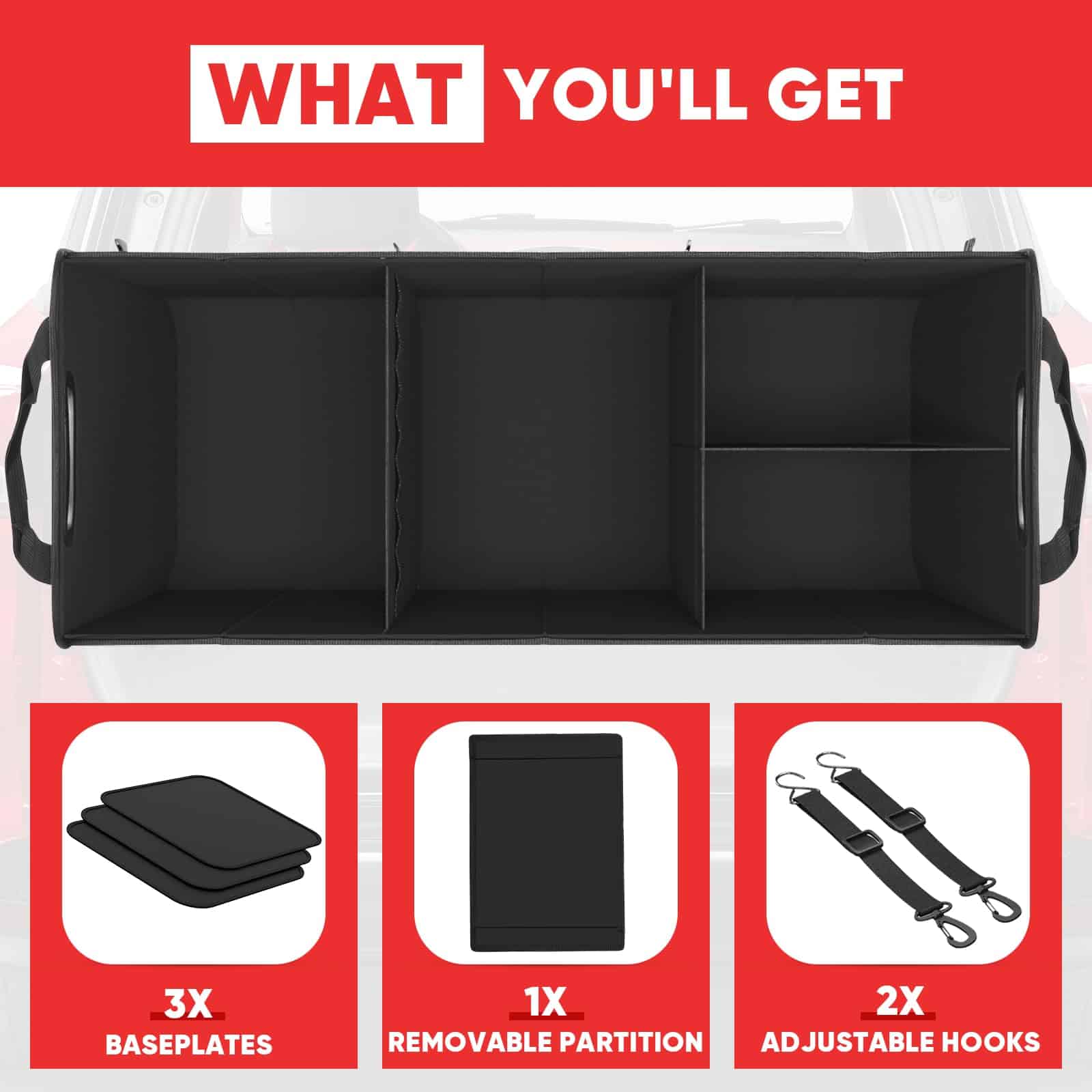 Organizador de maletero grande Simniam para coche, - Imagen 10