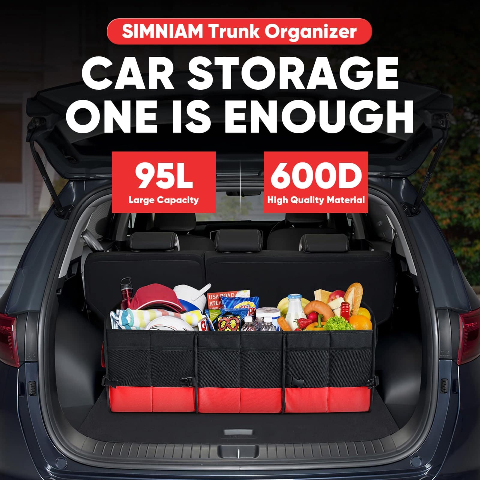 Organizador de maletero grande Simniam para coche, - Imagen 3