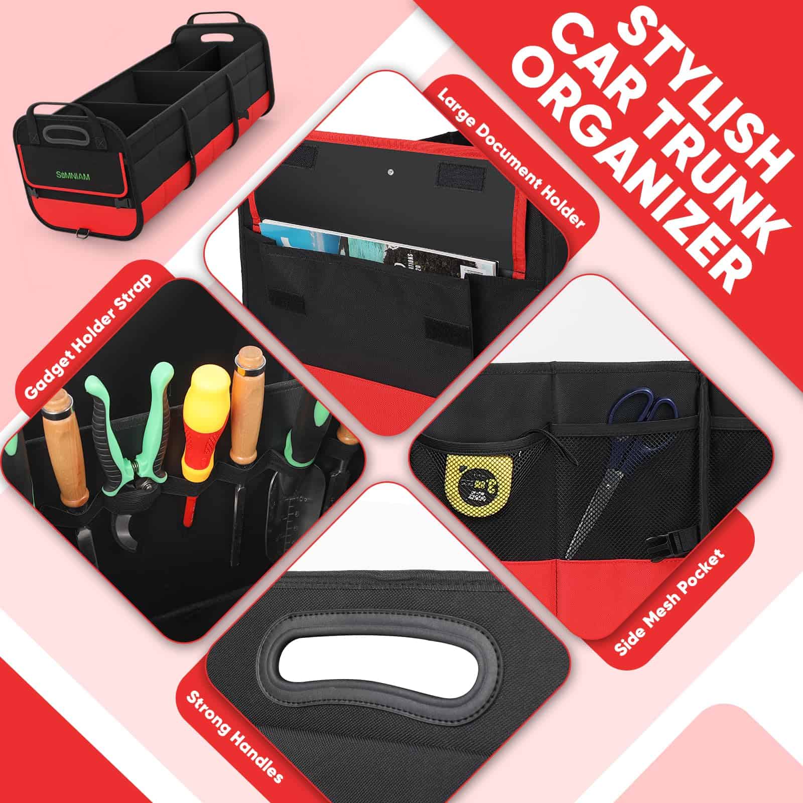 Organizador de maletero grande Simniam para coche, - Imagen 9