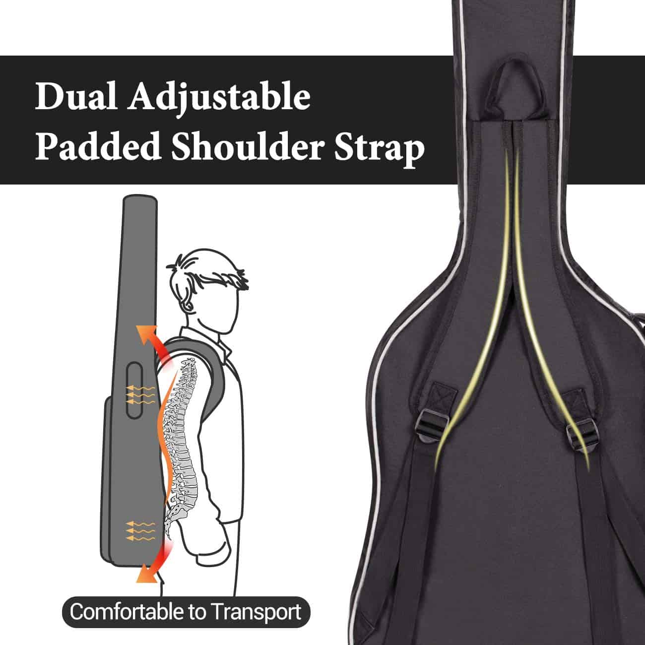 Funda de Guitarra para Bajo CAHAYA Gig Bag Mochila - Imagen 5