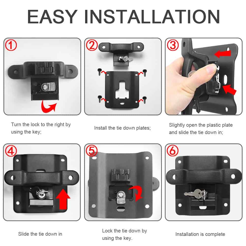 HUMUTA 4 Pack Boxlink Bed Tie Down Anchors Cleats - Imagen 5