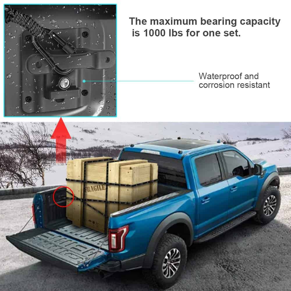 HUMUTA 4 Pack Boxlink Bed Tie Down Anchors Cleats - Imagen 4