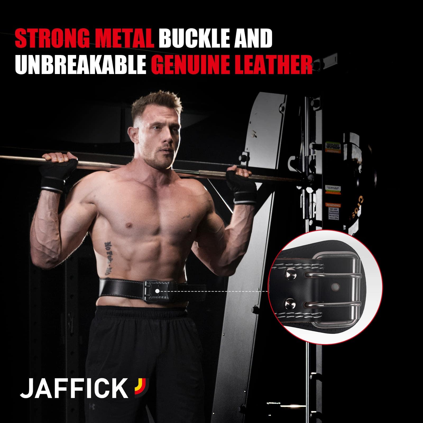 Cinturón de levantamiento de peso de cuero genuino para - Imagen 7