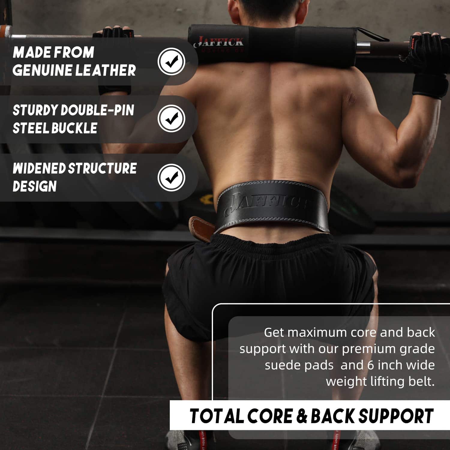 Cinturón de levantamiento de peso de cuero genuino para - Imagen 9