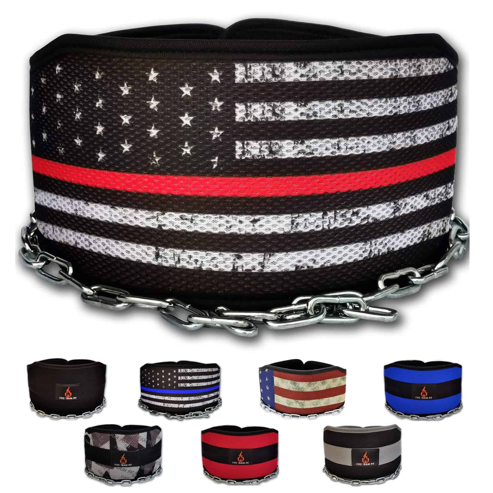 Cinturón de peso Fire Team Fit con cadena, -Rojo