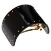 France Luxe Studded Ponytail Barrette, Negro