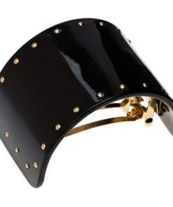 France Luxe Studded Ponytail Barrette, Negro