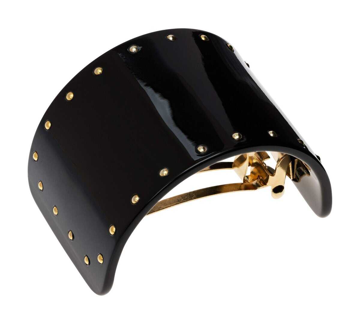 France Luxe Studded Ponytail Barrette, Negro