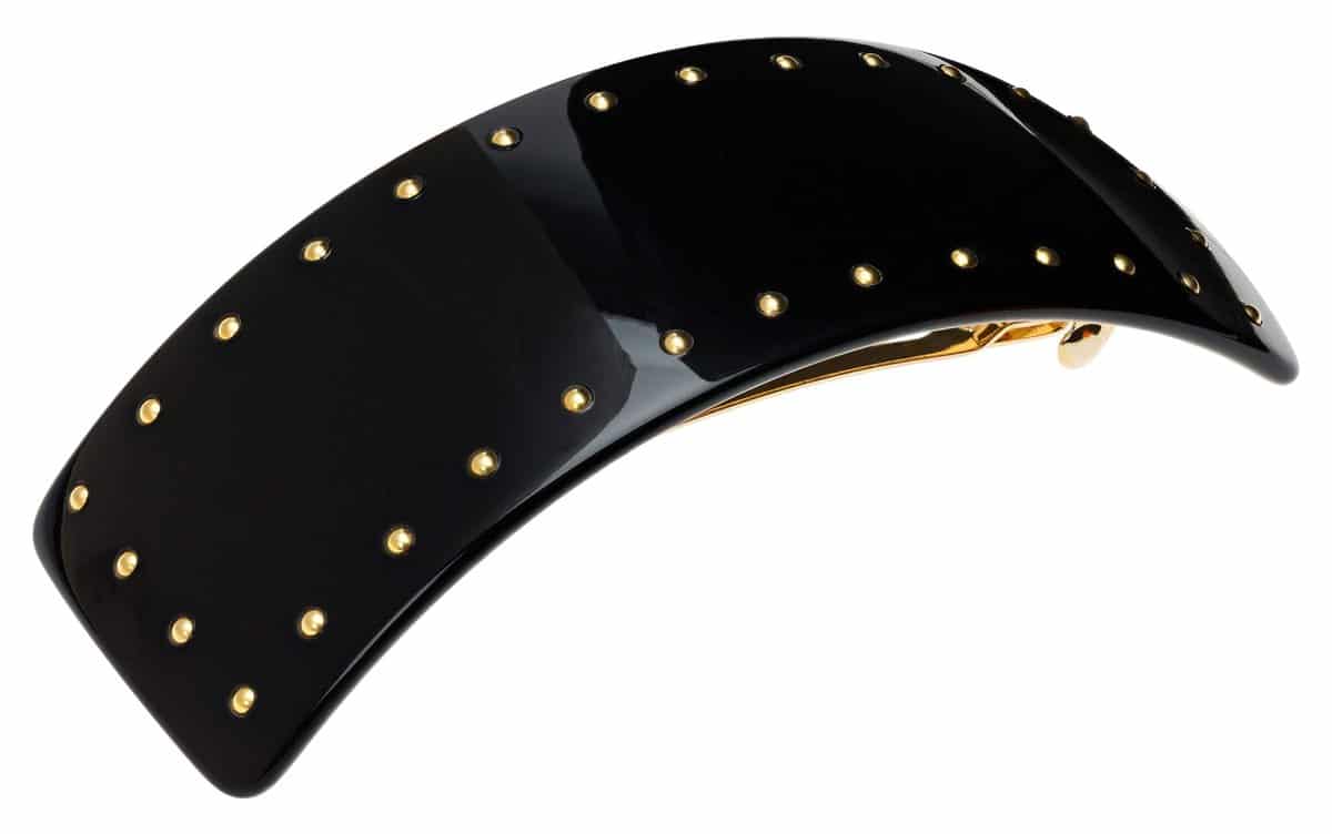 France Luxe Broche de Volumen Rectangular con Tachuelas,