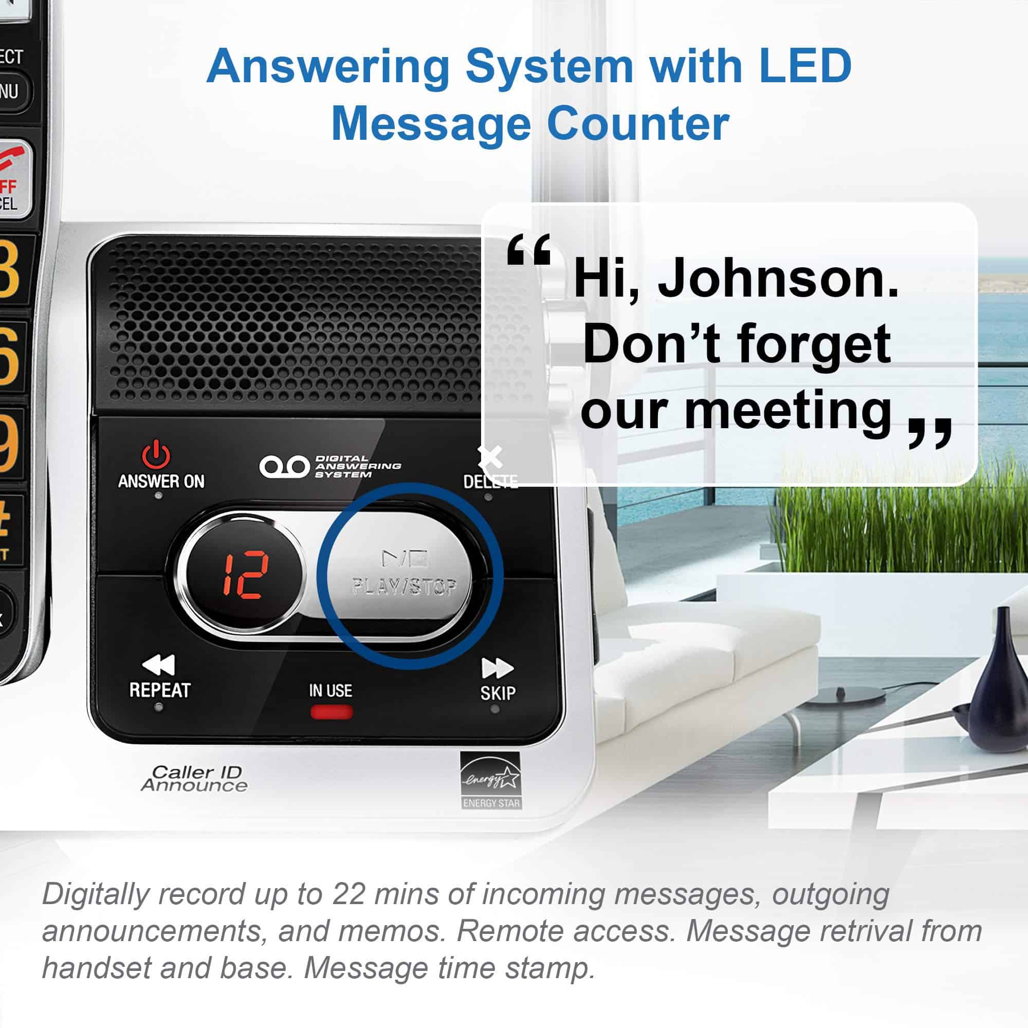 Teléfono Inalámbrico AT&T BL102-3 DECT 6.0 de 3 Auriculares - Imagen 8