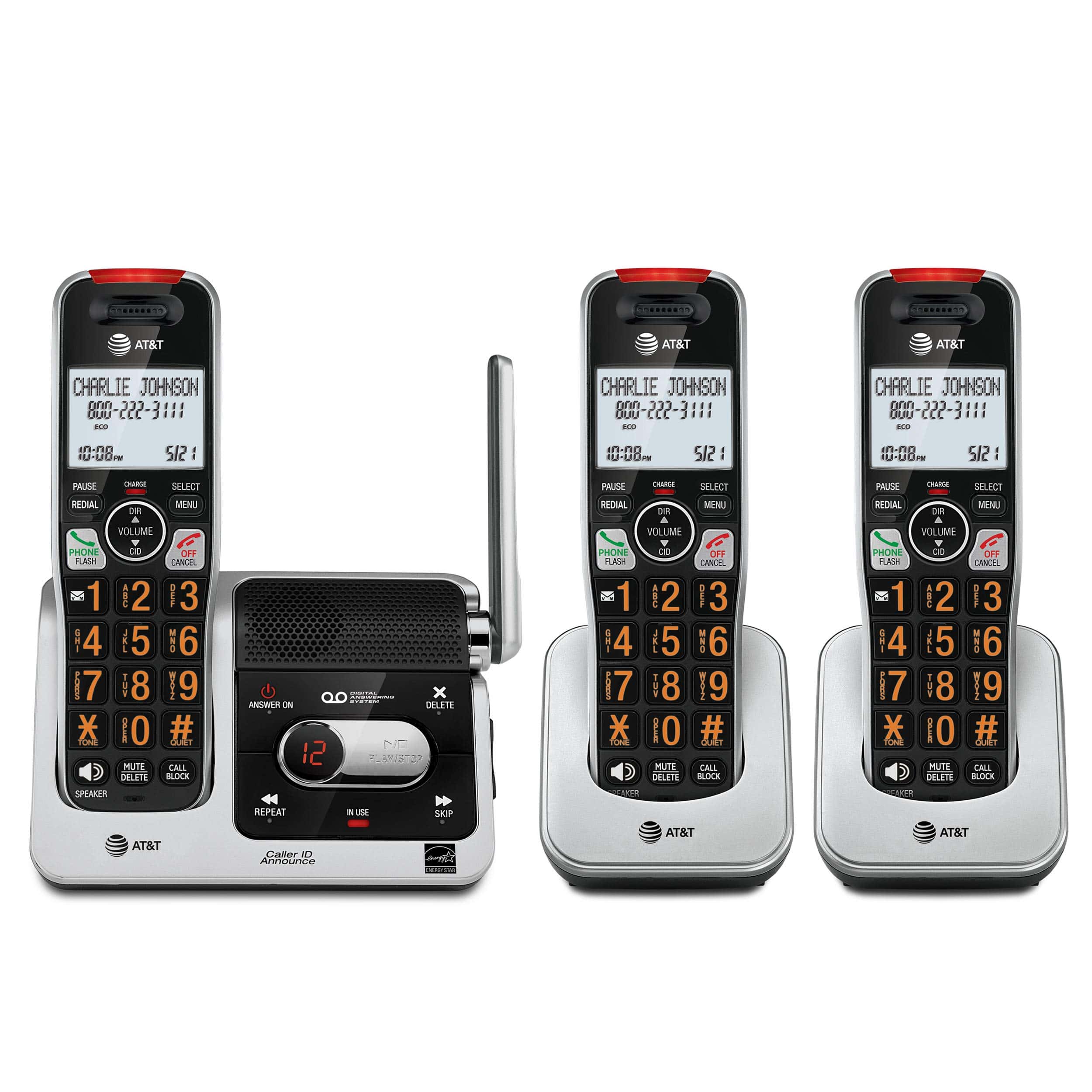 Teléfono Inalámbrico AT&T BL102-3 DECT 6.0 de 3 Auriculares