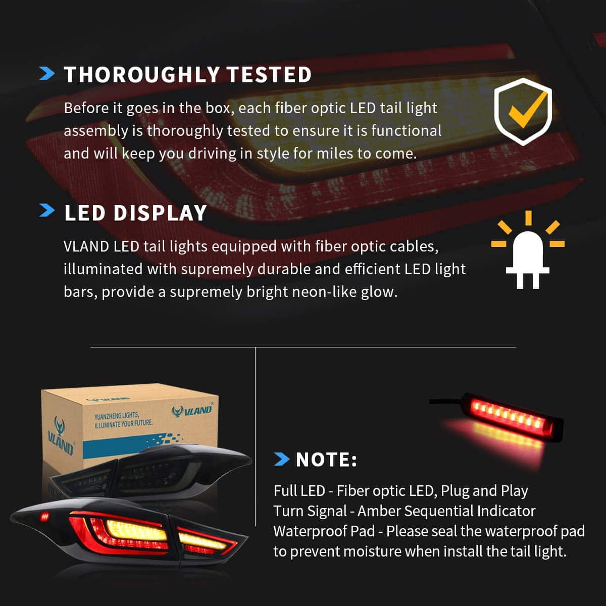Faros traseros LED VLAND compatibles con Hyundai Elantra - Imagen 10