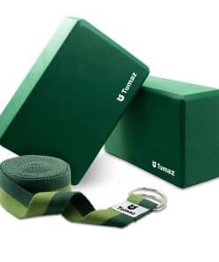 Set de 2 Bloques de Yoga Tumaz con Correa -Verde Bosque