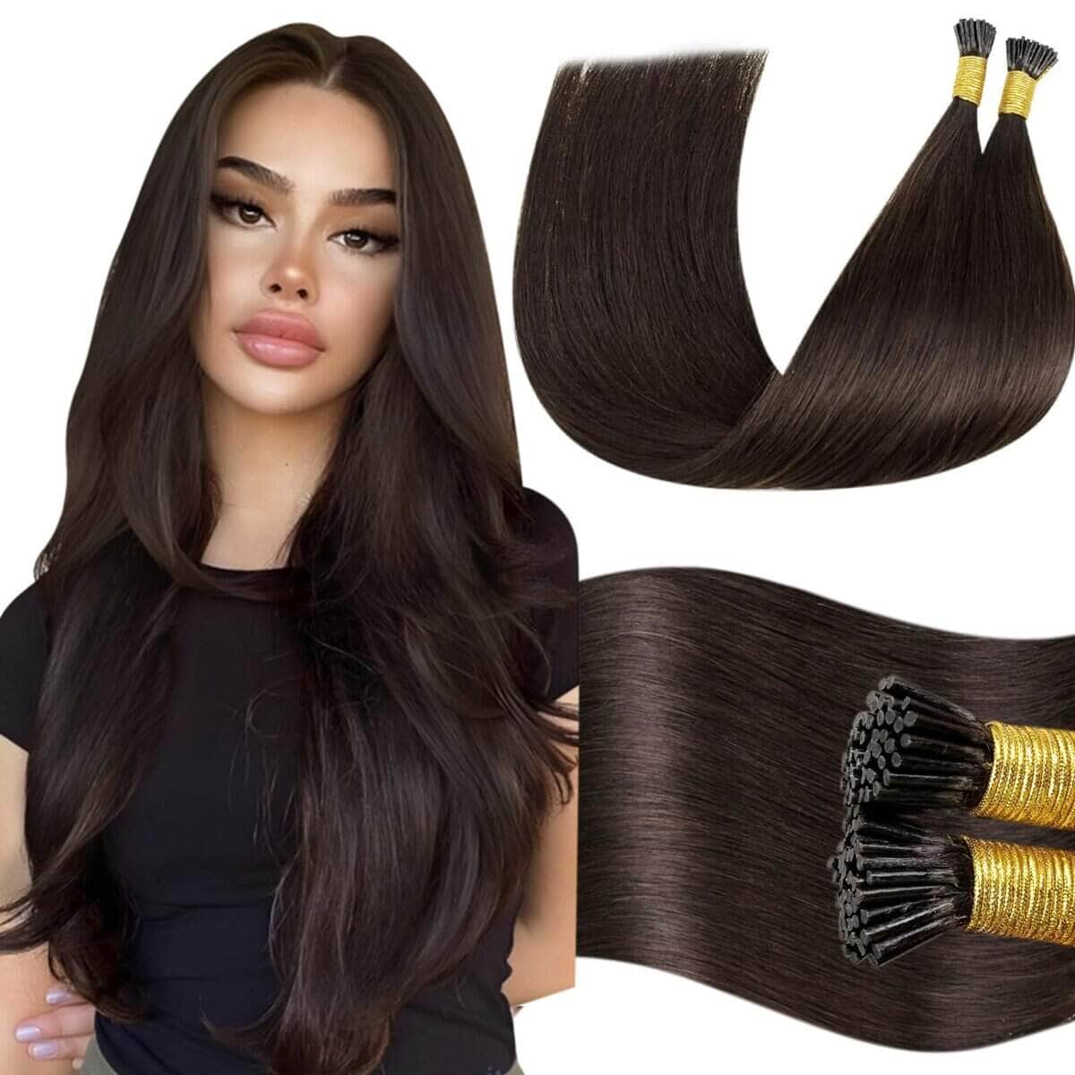 Extensiones de Cabello Humano I Tip LaaVoo Color Café