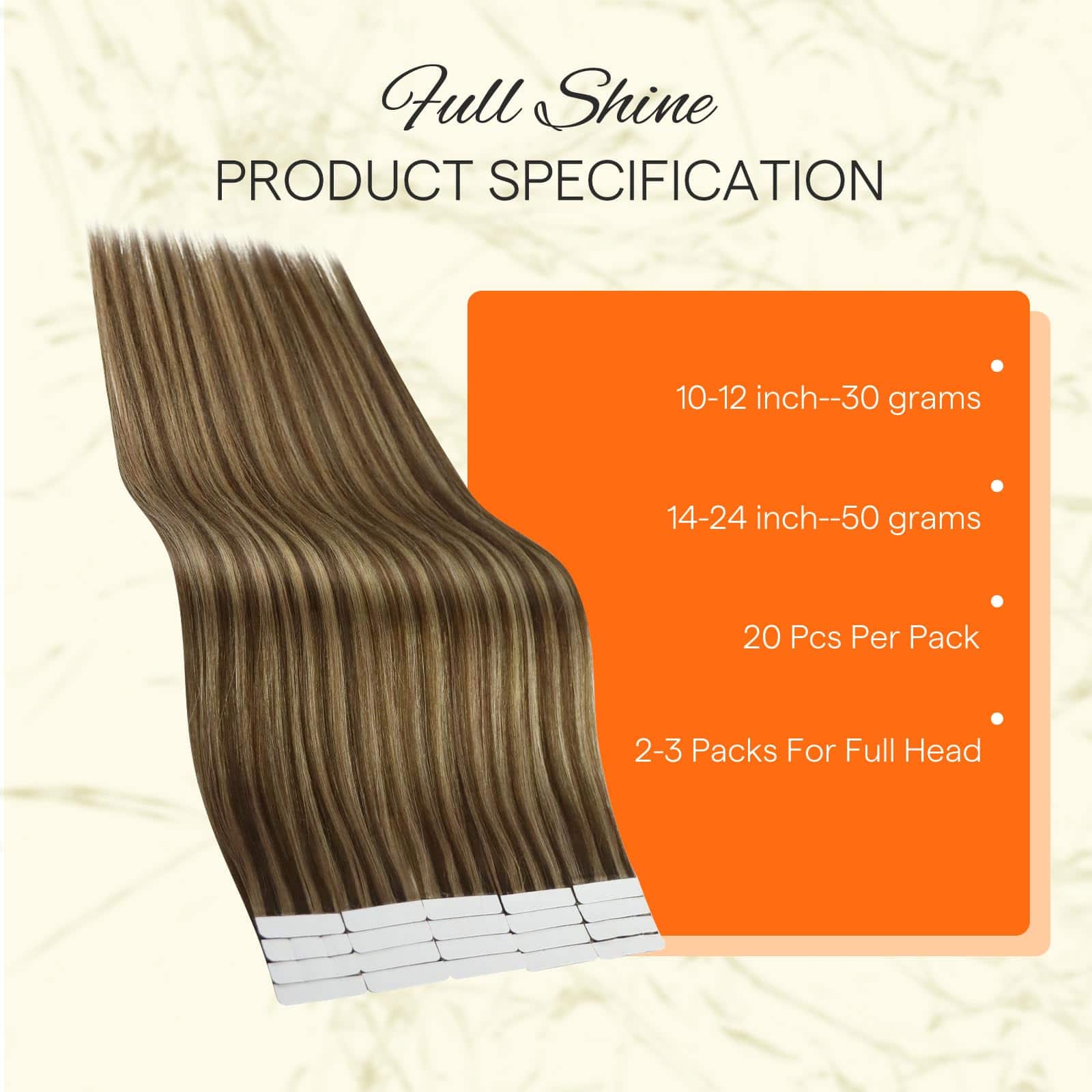 Extensiones de Cabello Humano Tape In -Marrón con Reflejos R - Imagen 4