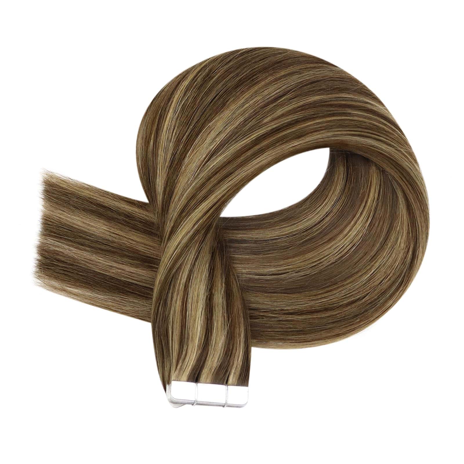 Extensiones de Cabello Humano Tape In -Marrón con Reflejos R - Imagen 10