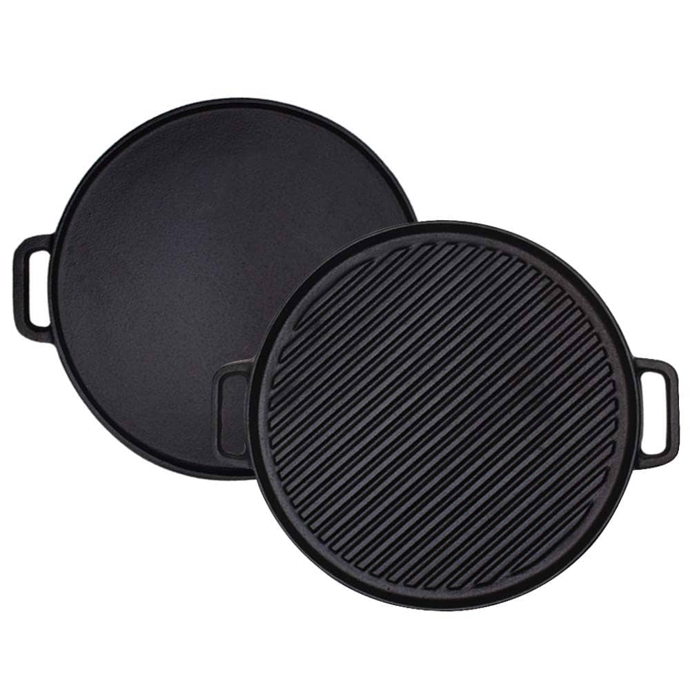 Parrilla/plancha de hierro fundido reversible de 12