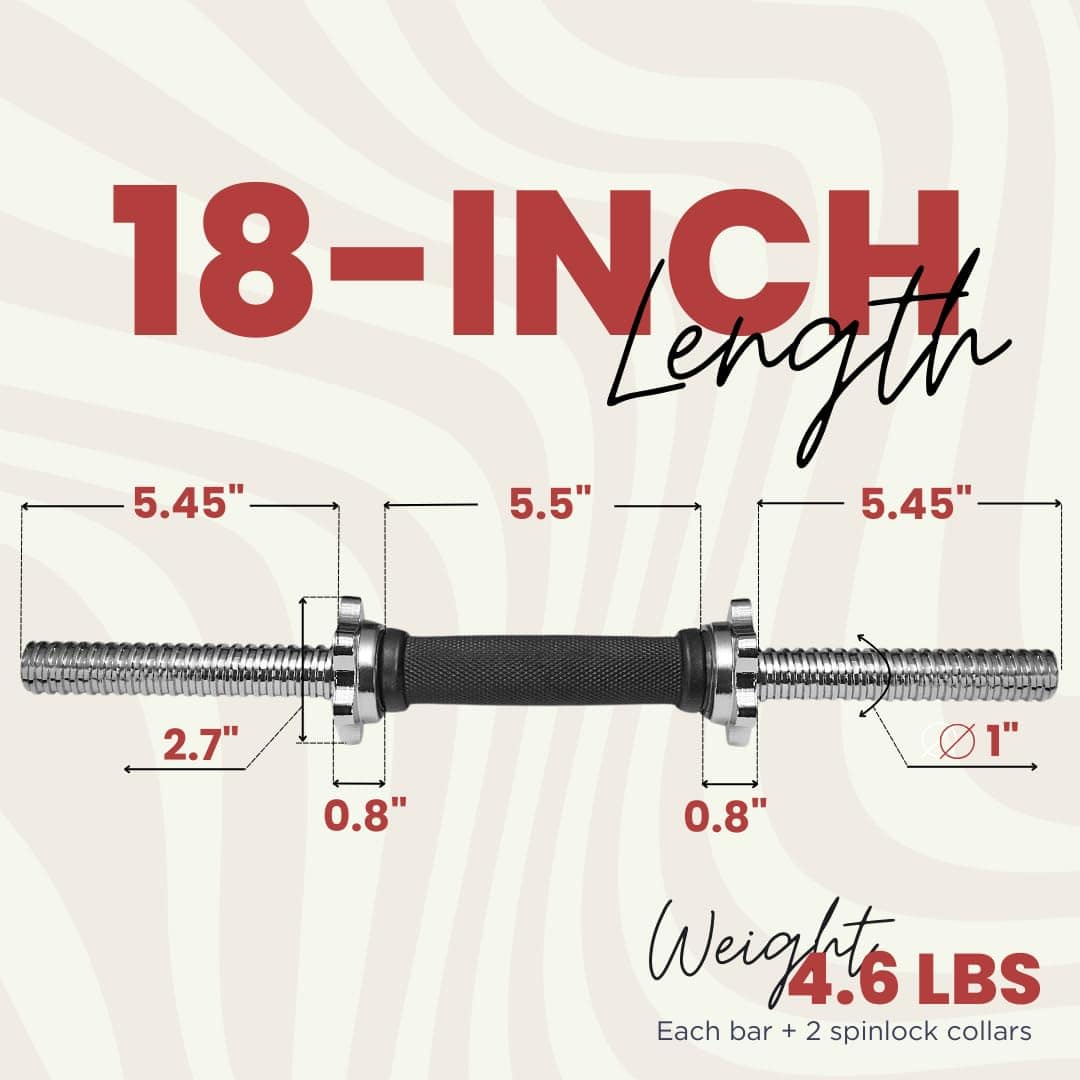 Puños estándar para mancuernas A2ZCARE de 18 pulgadas con - Imagen 4