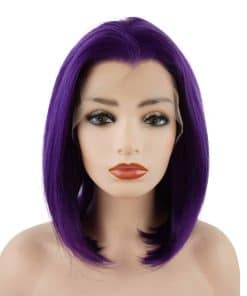 Peluca Sintética de Encaje Frontal Morado Raíz Púrpura