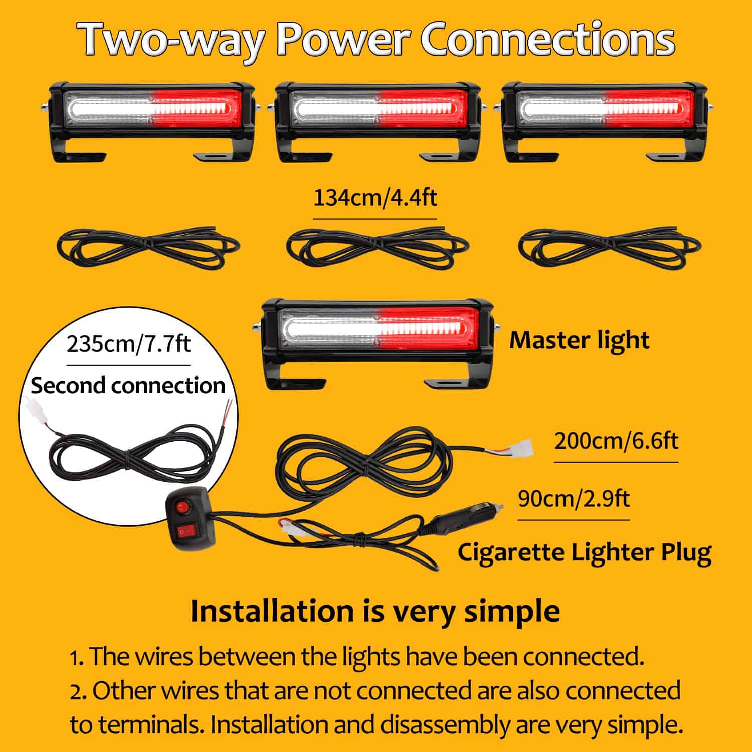 Luces de emergencia EASE2U E para vehículo, 12-24V 4 en 1 - Imagen 3