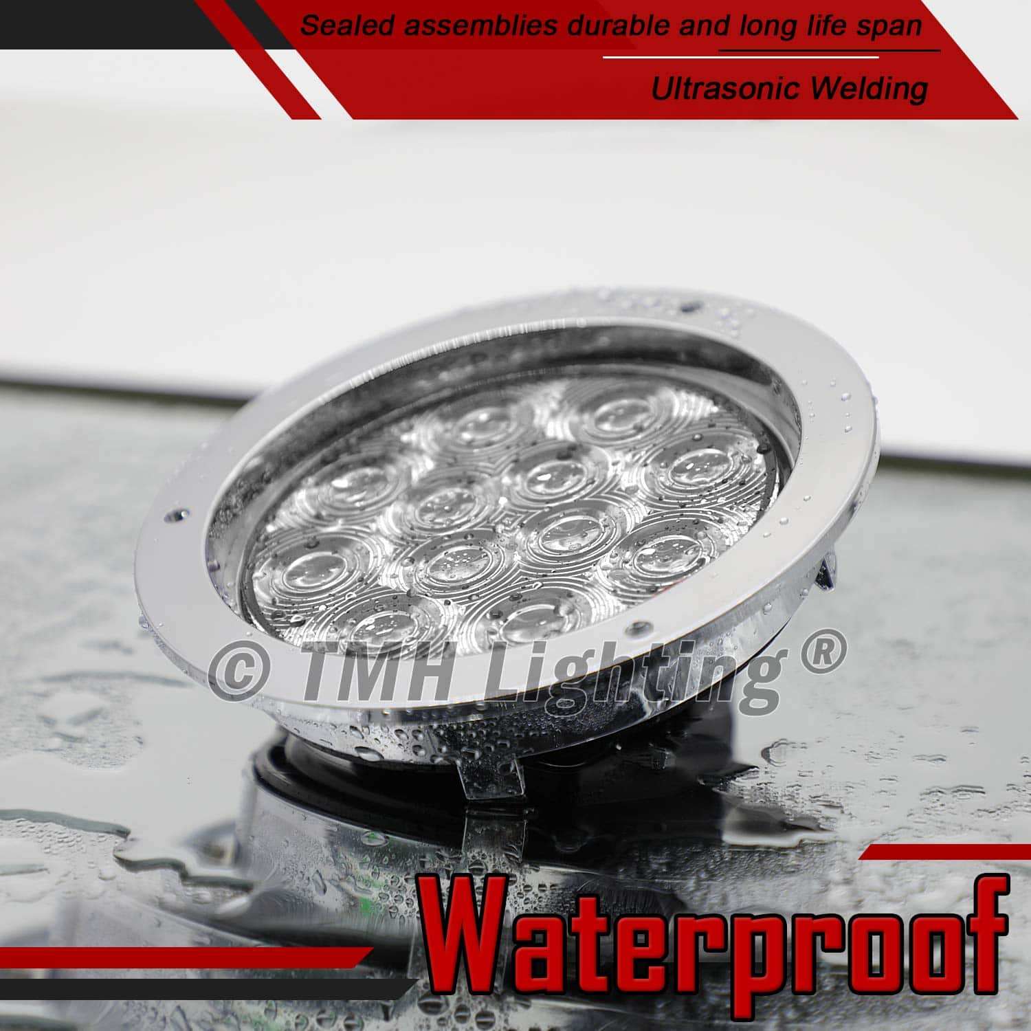 4 Pcs 4 Inch Clear Lens Amber 12 LED Round Trailer Tail - Imagen 5