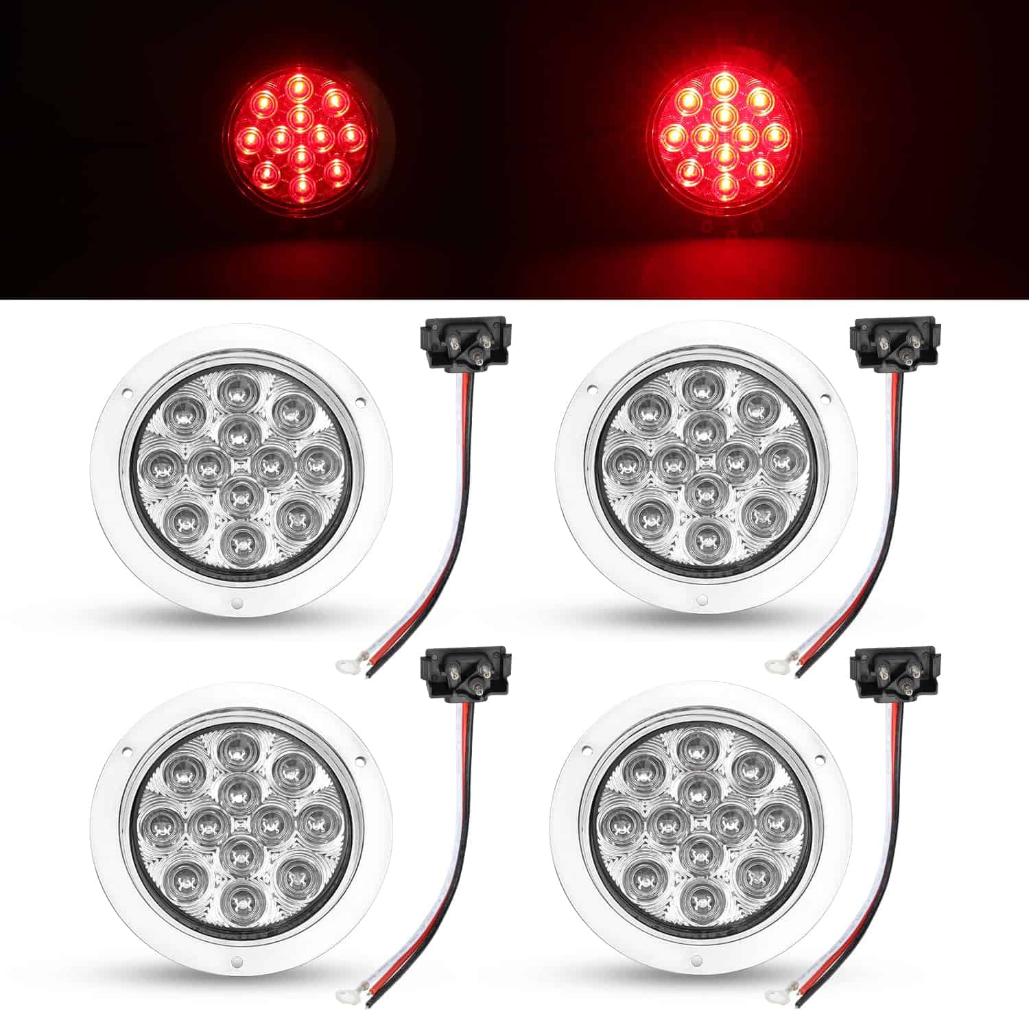 Juego de 4 luces traseras redondas para remolque de 4