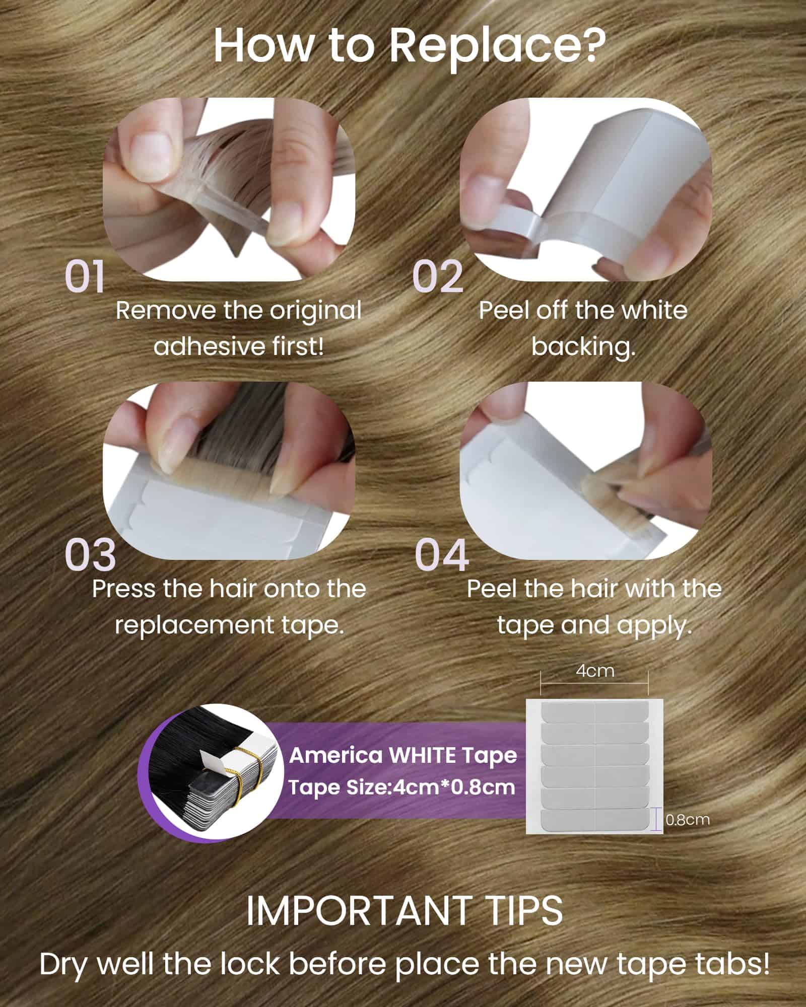 Extensiones de Cabello Humano con Cinta LaaVoo Balayage - Imagen 7