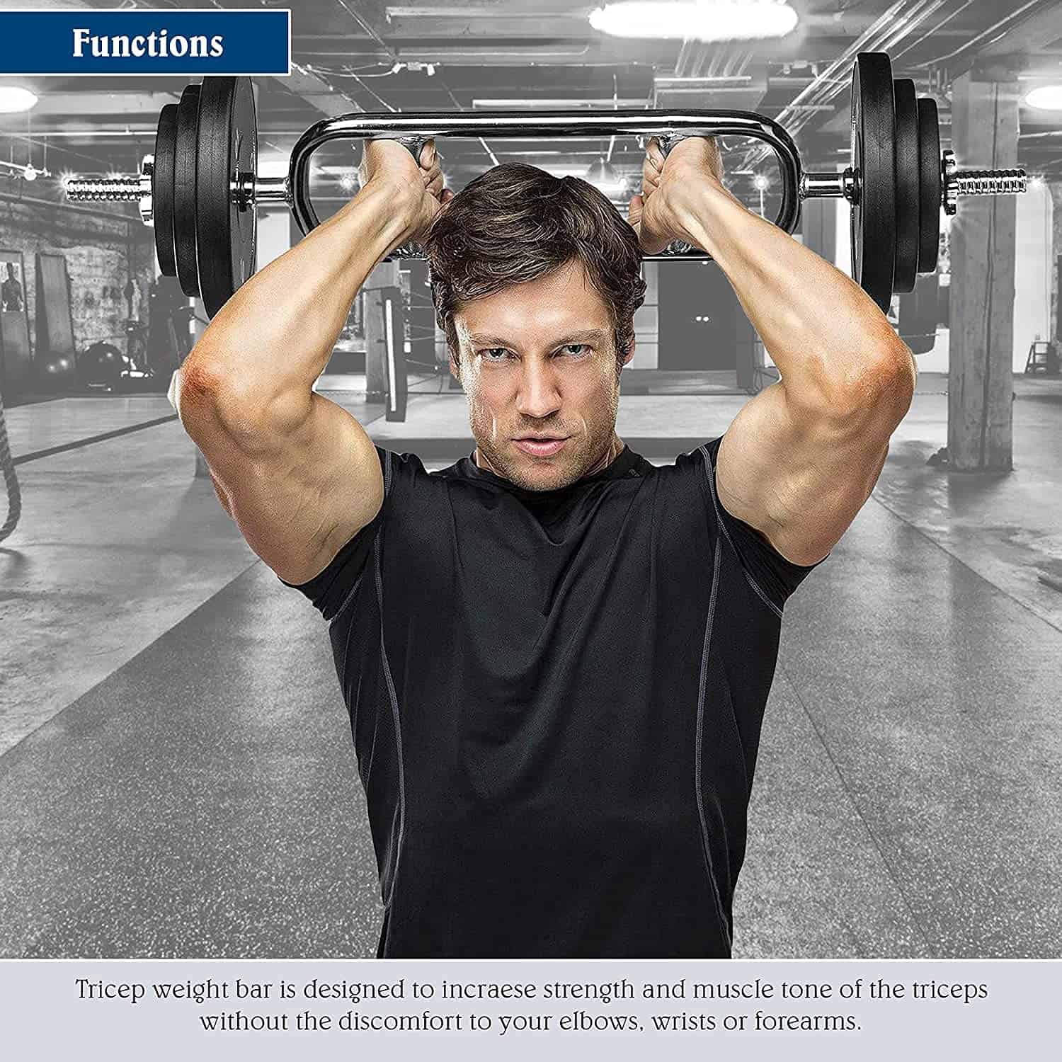 Barra de Tríceps de 34 Pulgadas Uyoyous de Peso Estándar de - Imagen 8