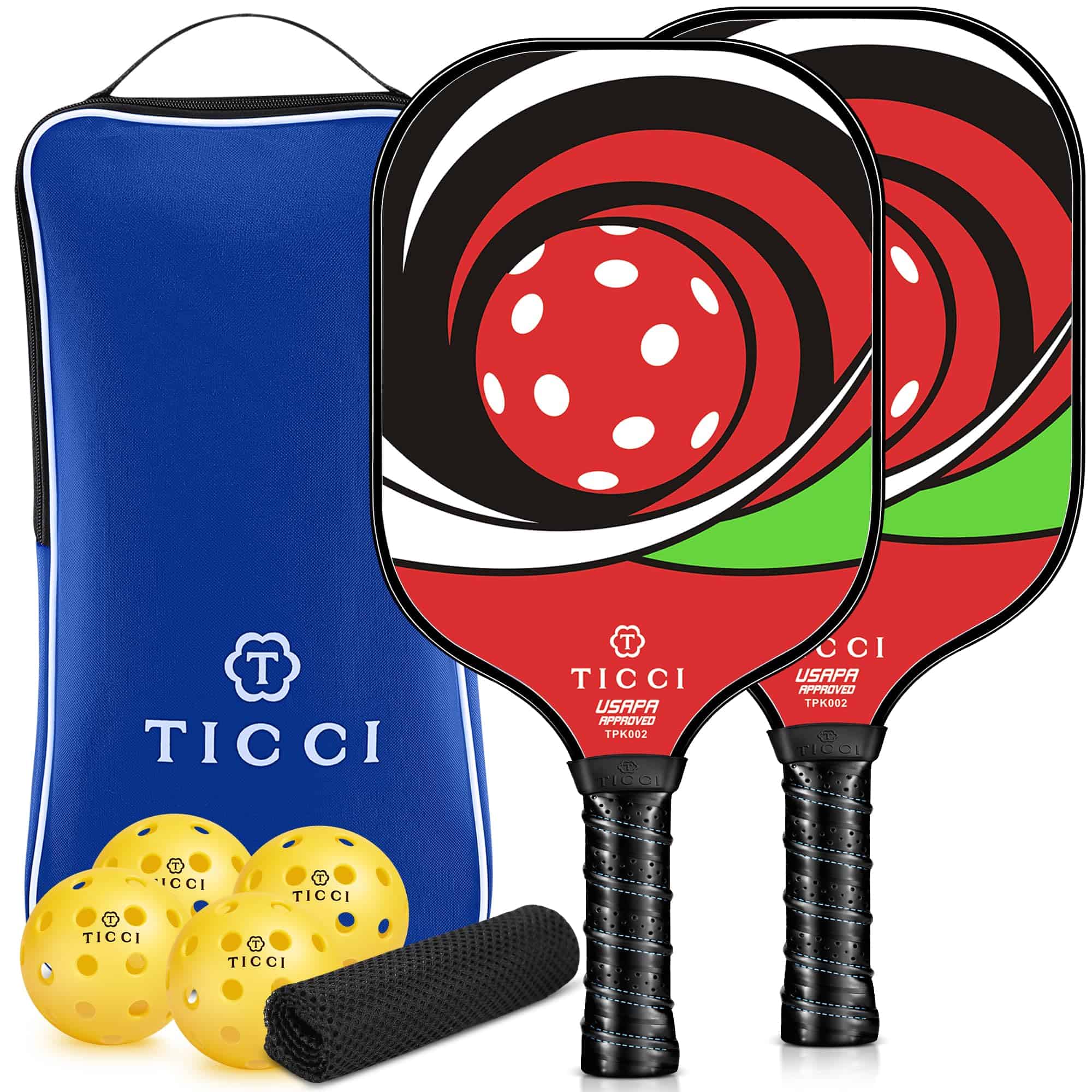 Juego de 2 paletas de pickleball T TICCI, paletas de