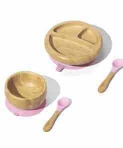 Set de Plato, Tazón y Cucharas de Bambú Avanchy - Cubiertos