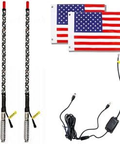 NBWDY 2PC 3FT RGB LED Whip Light con Control de APP 360�