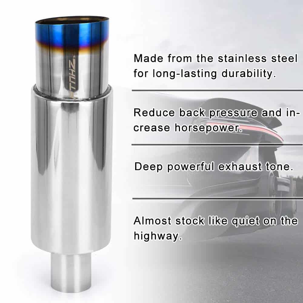 PTNHZ Silenciador de Escape Universal de Acero Inoxidable - Imagen 3
