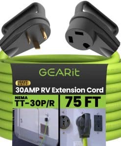 Cable de extensión de 30 amperios para RV y Auto, 125