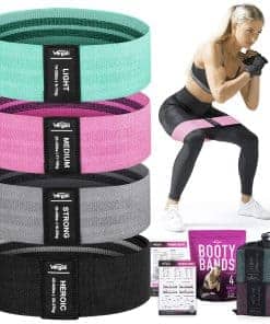 4 Bandas de Ejercicio de Tela para Glúteos para Mujeres y