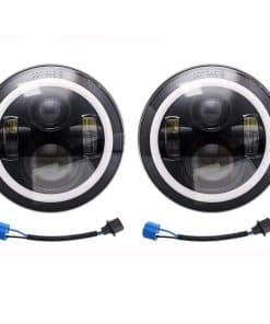 DOT 2pcs 7inch Round Headlights High Low Beam With White