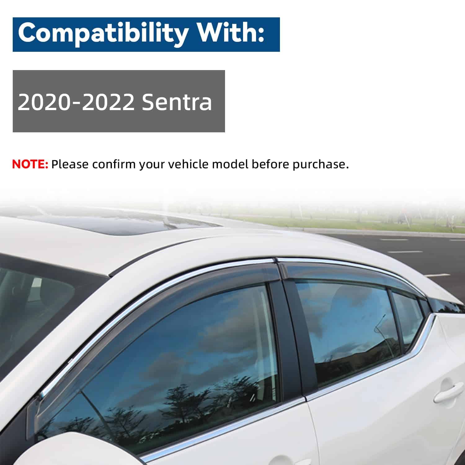 LQQDP 4pcs Humo Tintado con Ribete Cromado Estilo de - Imagen 6