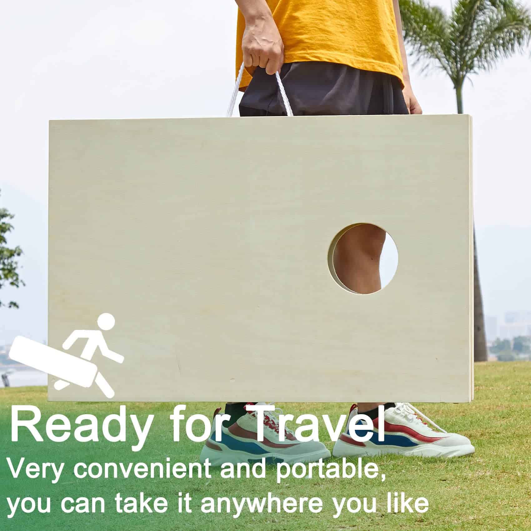 Juego de tableros de cornhole de madera ApudArmis 3x2Ft, - Imagen 10