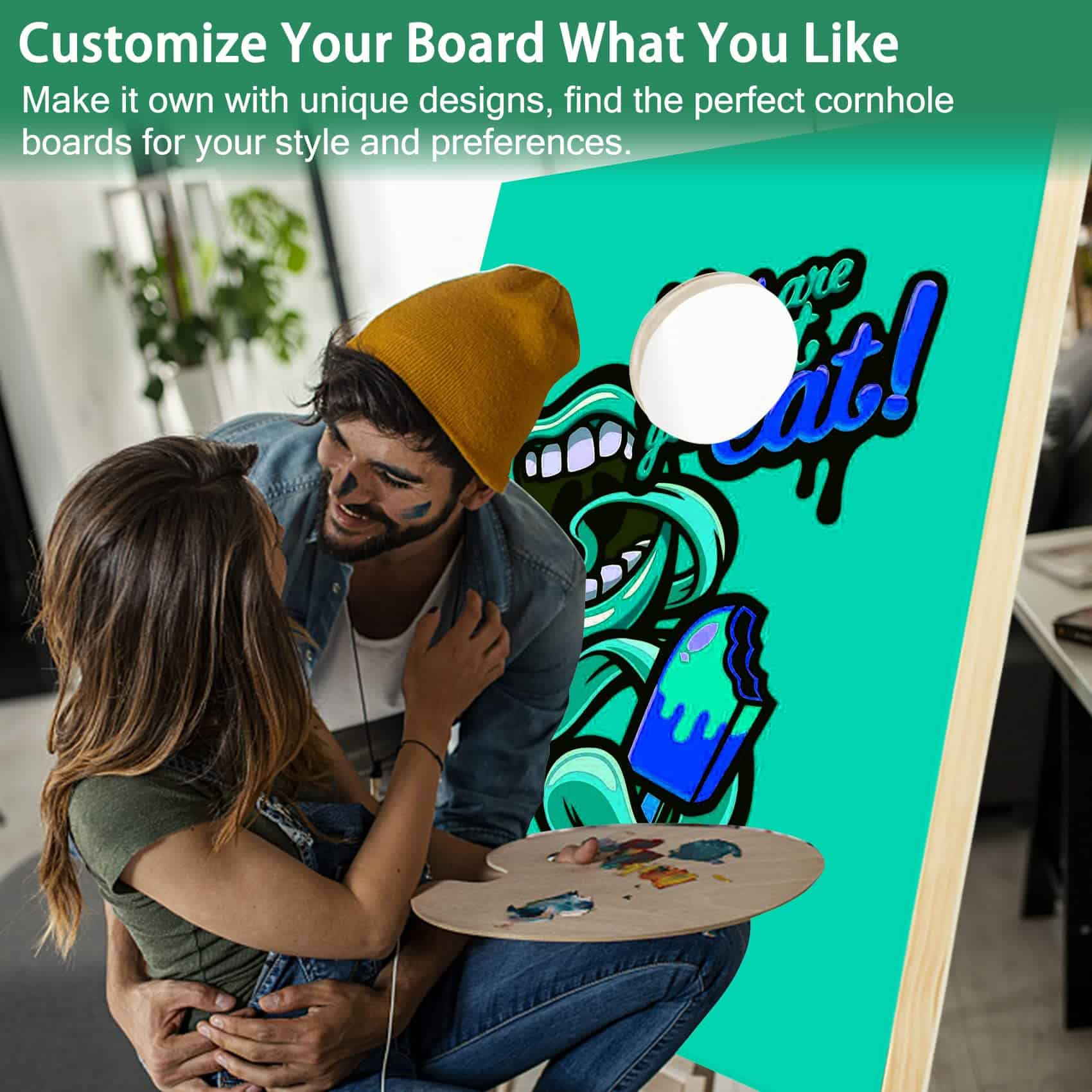 Juego de tableros de cornhole de madera ApudArmis 3x2Ft, - Imagen 7