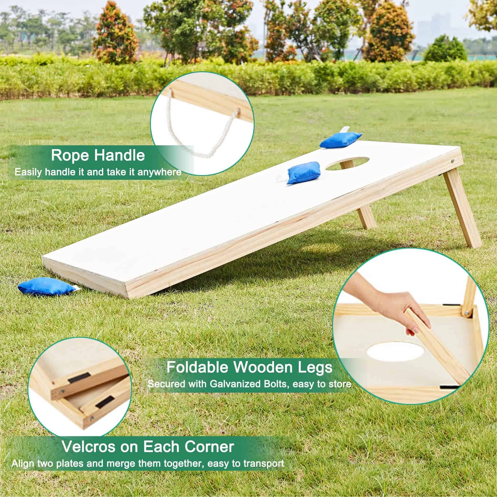 Juego de tableros de cornhole de madera ApudArmis 3x2Ft, - Imagen 9