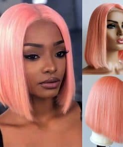 Pelucas de Bob de Cabello Humano Real, Peluca de Encaje