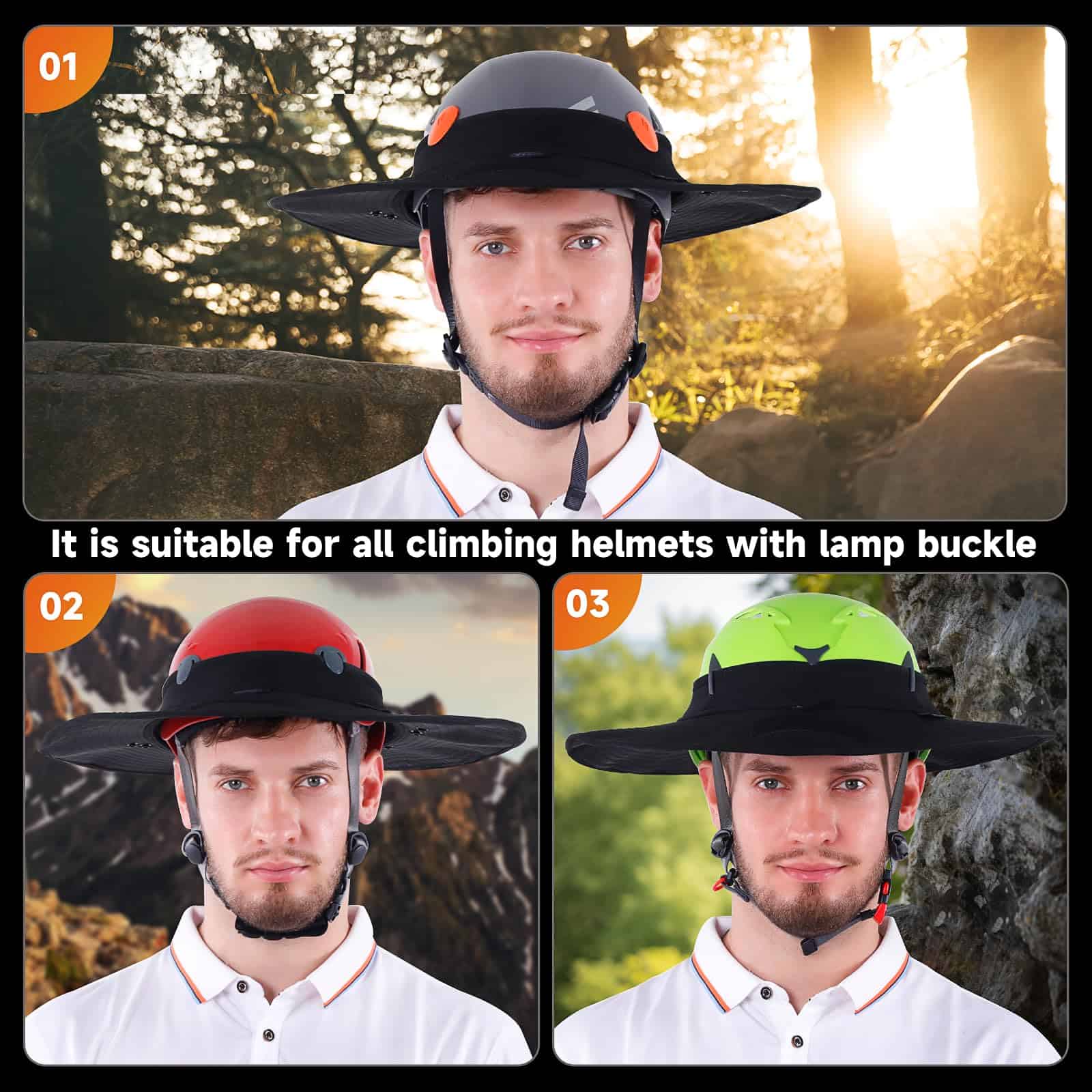 Visera para Casco de Escalada Tontron, Sombrero de Casco, - Imagen 4