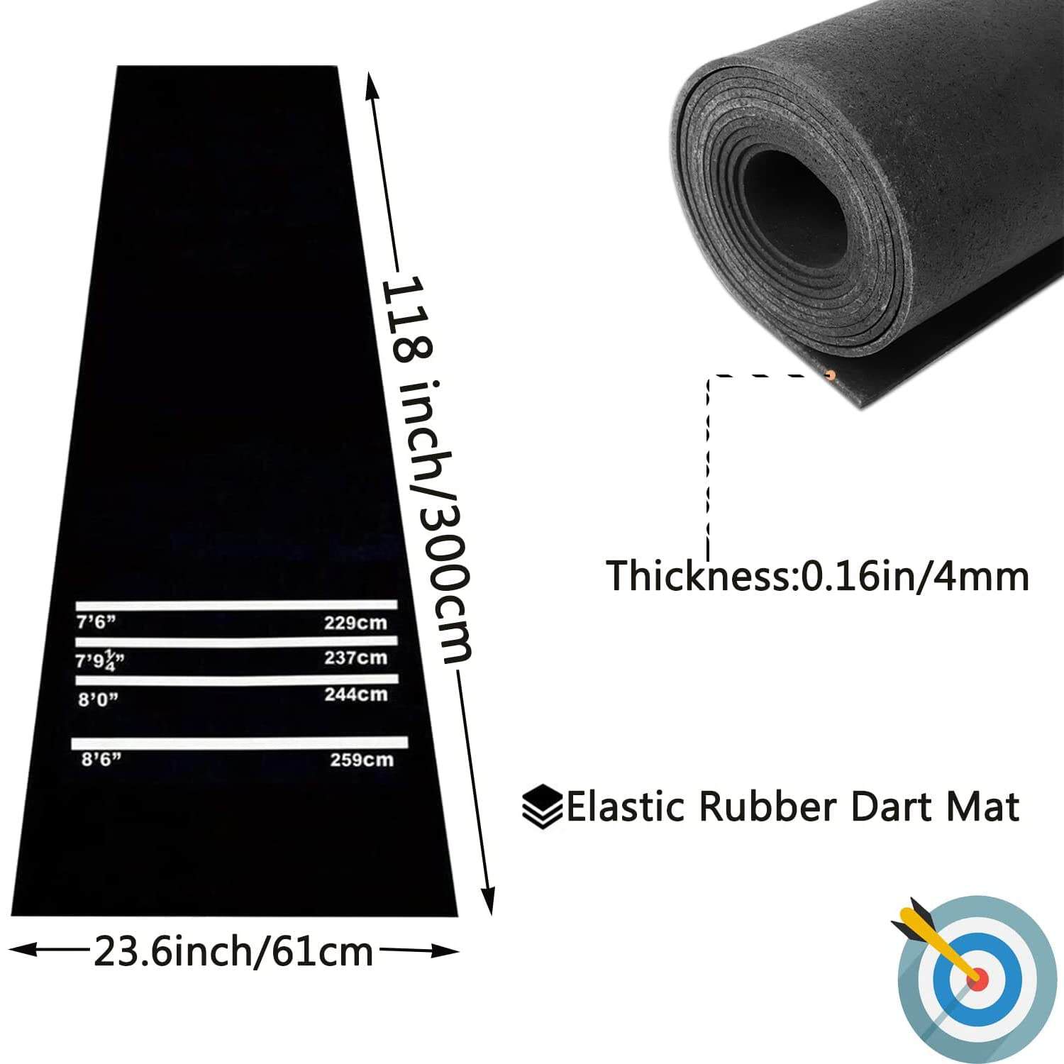 Tapete de Dardos resistente MYOYAY, 9.8 x 2 pies Mat de - Imagen 3