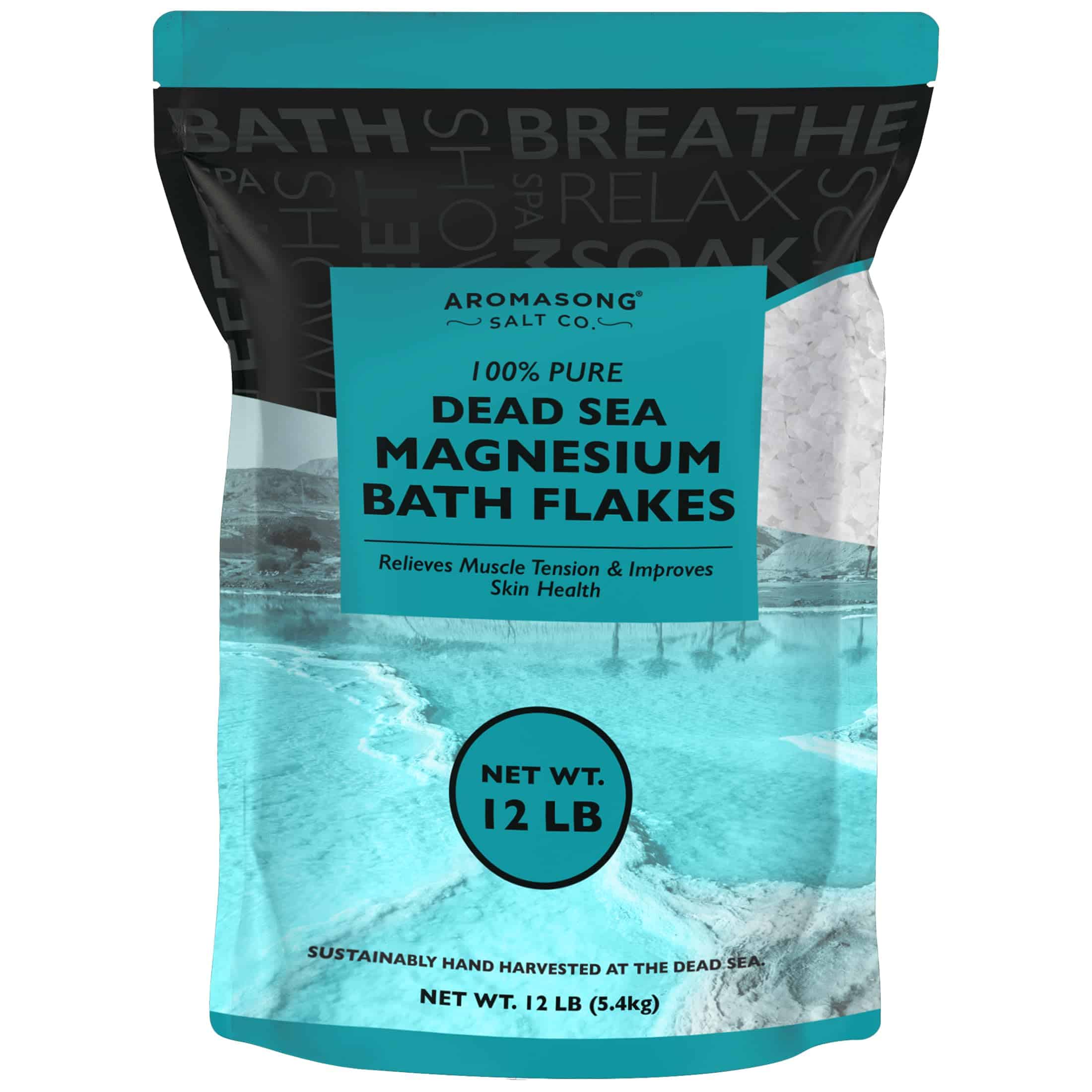 Flakes de Magnesio del Mar Muerto Aromasong, Paquete de 12