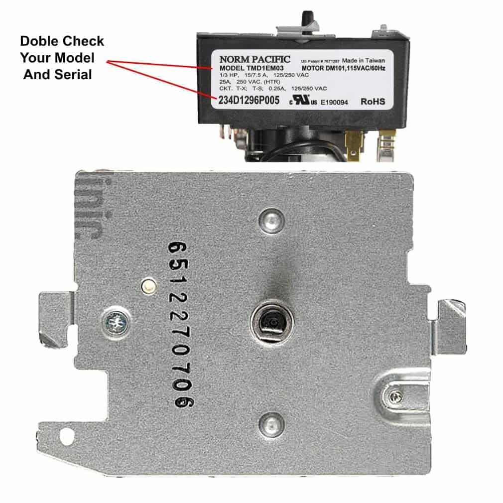 Control de Ciclo de Secadora NORM PACIFIC Modelo - Imagen 4