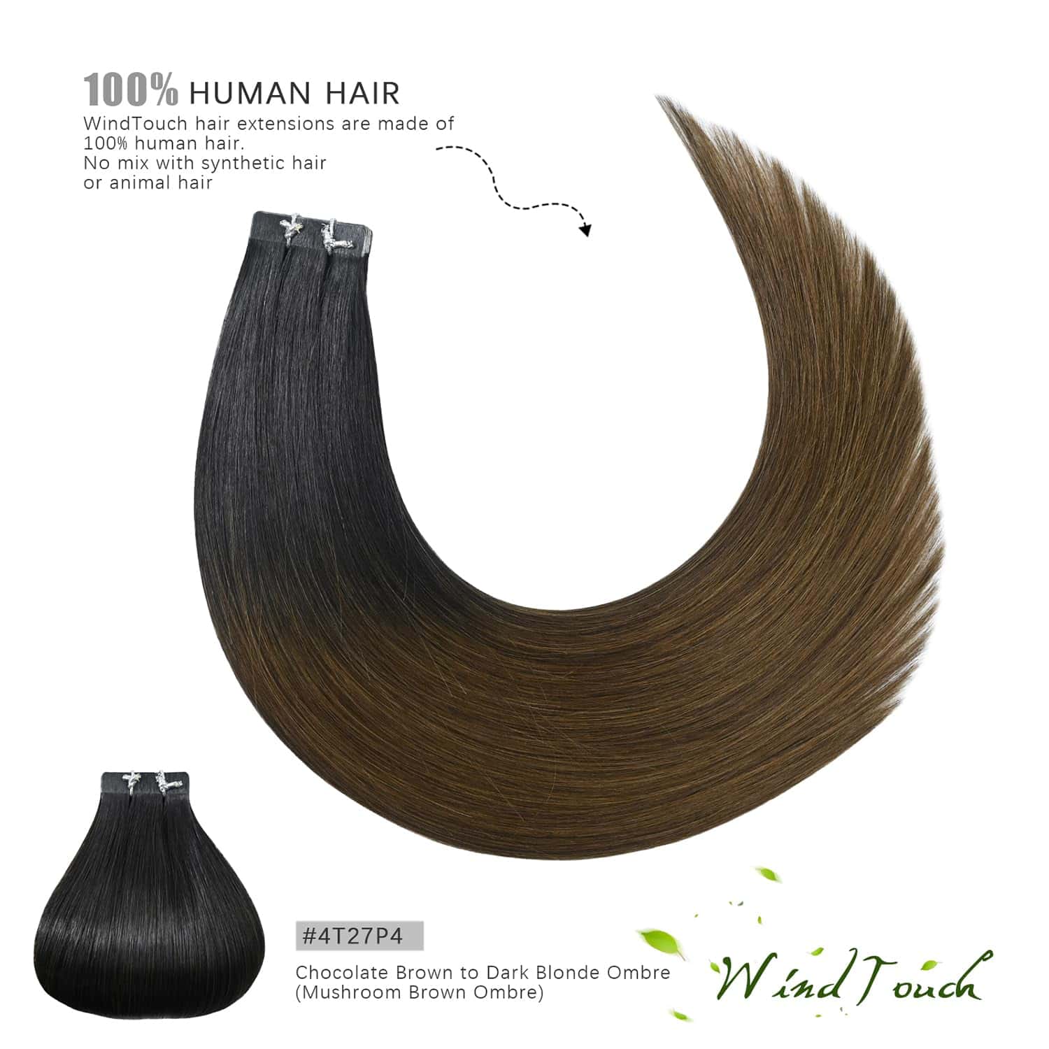 WindTouch Extensiones de Cabello en Cinta Balayage Negro - Imagen 7